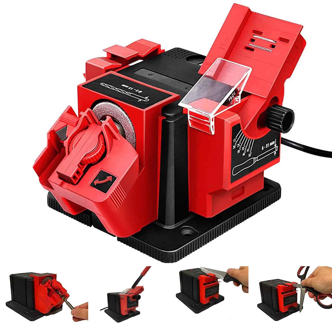 Power Drill Bit Sharpener, Universal Sharpening Station, Electric Multifuntion Sharpening Tool for Drill Bits from 7/64" to 3/8"(3mm to 13mm)