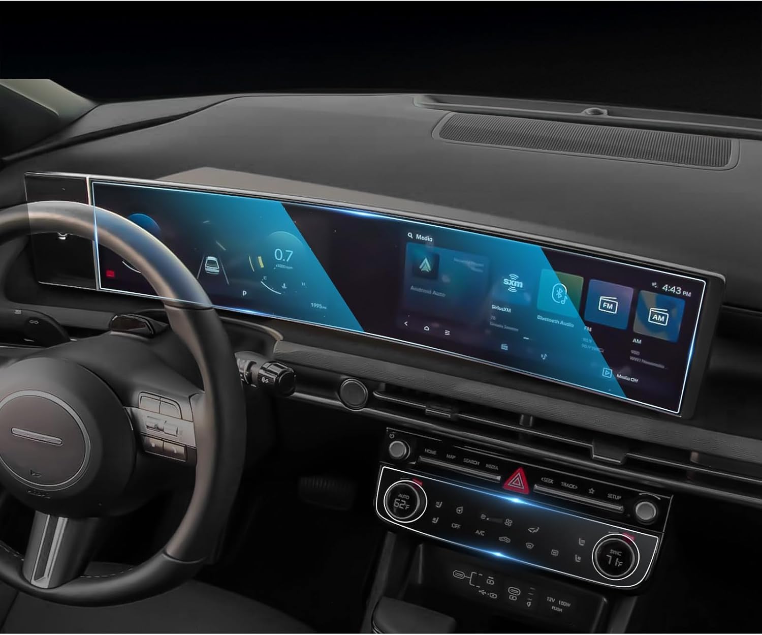 (Similar)CDEFG For 2025 2026 Hyundai Santa Cruz Screen Protector - 12.3 Inch All-in-One 9H HD Tempered Glass & AC - Santa Cruz (SE, SEL, SEL Activity, XRT, Limited) Touchscreen Accessories Santa Cruz Touchscreen & AC Tempered Glass 2025+