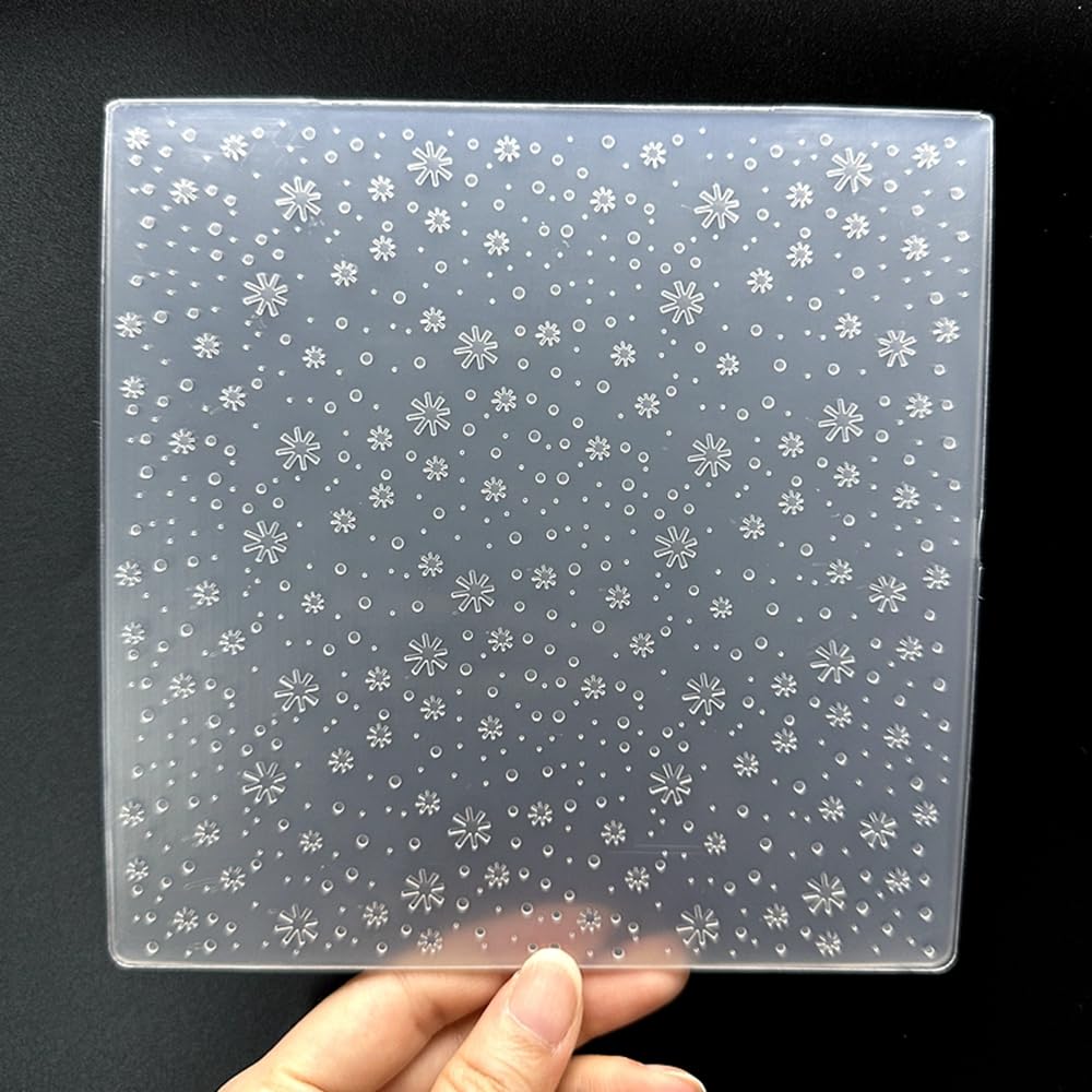 3D Plastic Embossing Folder Template Christmas Snowflakes Falling Texture 5.91x5.91 Inch for Card Making DIY Scrapbooking Paper Crafting Handmade Crafts Scrapbooking Arts Supplies Scrapbook Decor