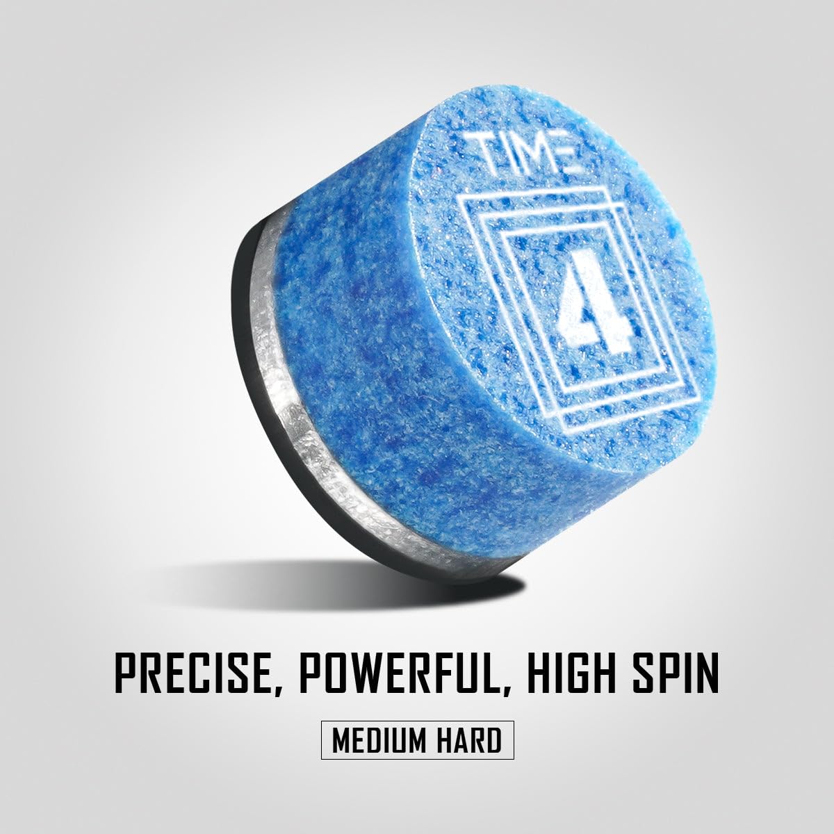 RHINO TIME Crystal Pool Billiard Cue Tip - 14mm/ Blue/Hardness: TIME 2 Soft/Pack 10