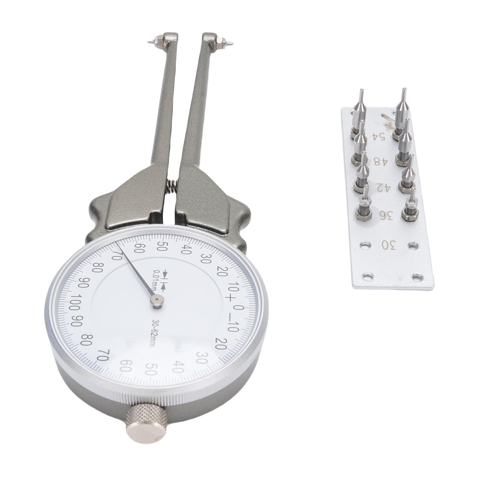 Demeras Herramienta de Medición de Calibre Interno con 8 Cabezales de Repuesto para una Medición Precisa del Calibre Interior Aleación de Aluminio de 30-62 Mm