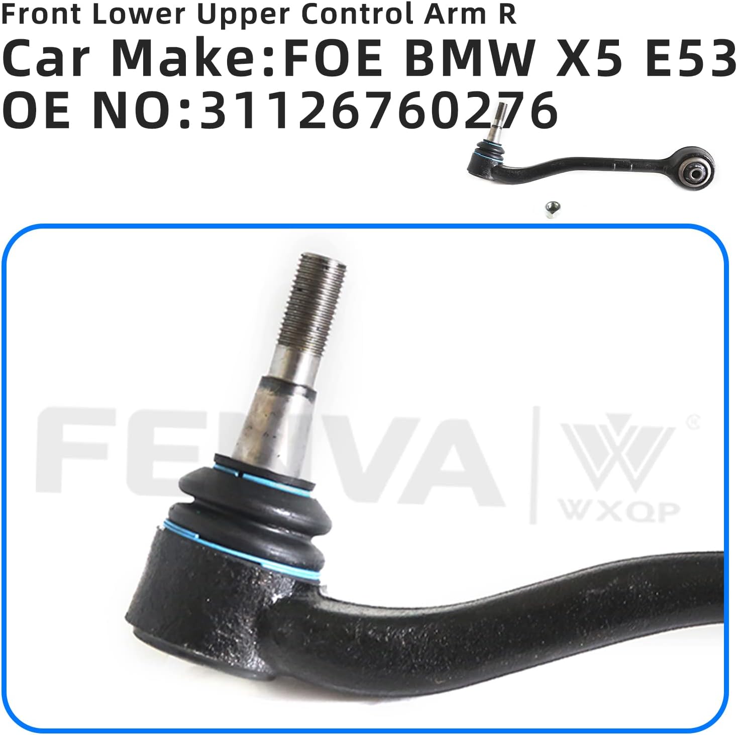 Car Front Control Arm Lower Right Black for BMWX5 31126760276 31121096316 6760276 21375