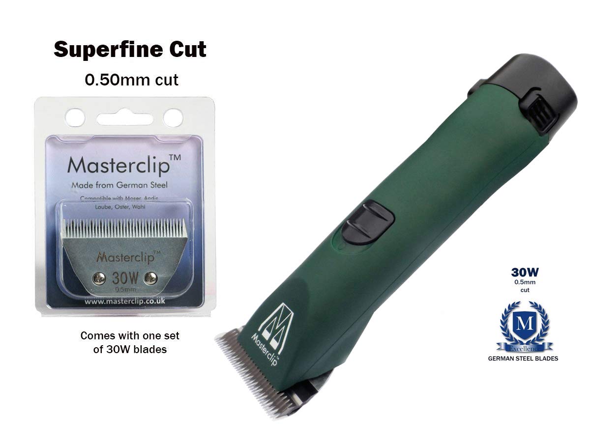 Masterclip MD Roamer Horse Clipper – Rechargeable Cordless Medium Duty Equine Clipper Fitted with 1 x Premium Superfine (0.5mm) Cut Wide Blade - Suitable for Partial Clipping on Light Density Coats