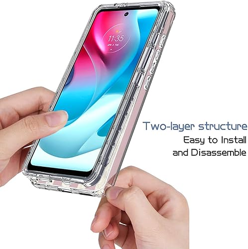 Miniatura 4 de Yodueiv Funda para Moto G60S, Motorola G60S XT2133-2 con protector de pantalla de vidrio templado, funda protectora de cuerpo completo con bonito