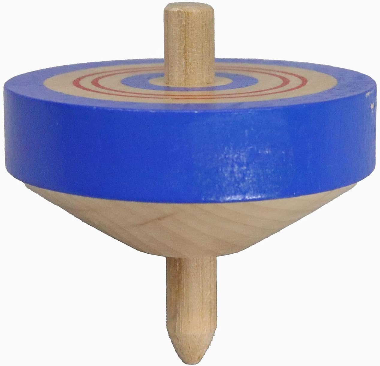 Castle Enterprise Classic Wooden Toy Color Throw Top with String Blue