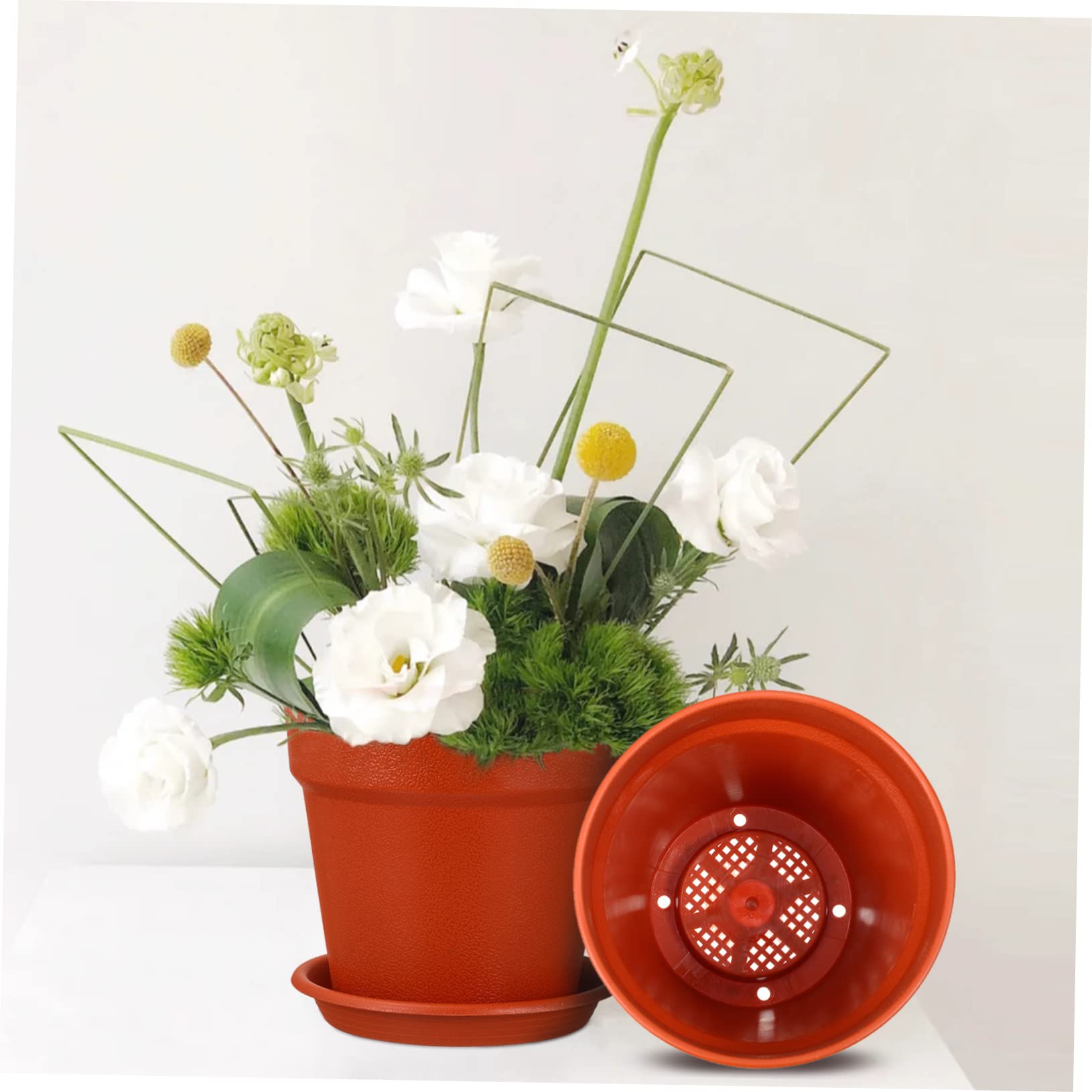 GALPADA 24 Pièces Pots de Fleurs Plastique avec Soucoupes pour Plantes Intérieur Extérieur Pots Fleur Plastique Soucoupe
