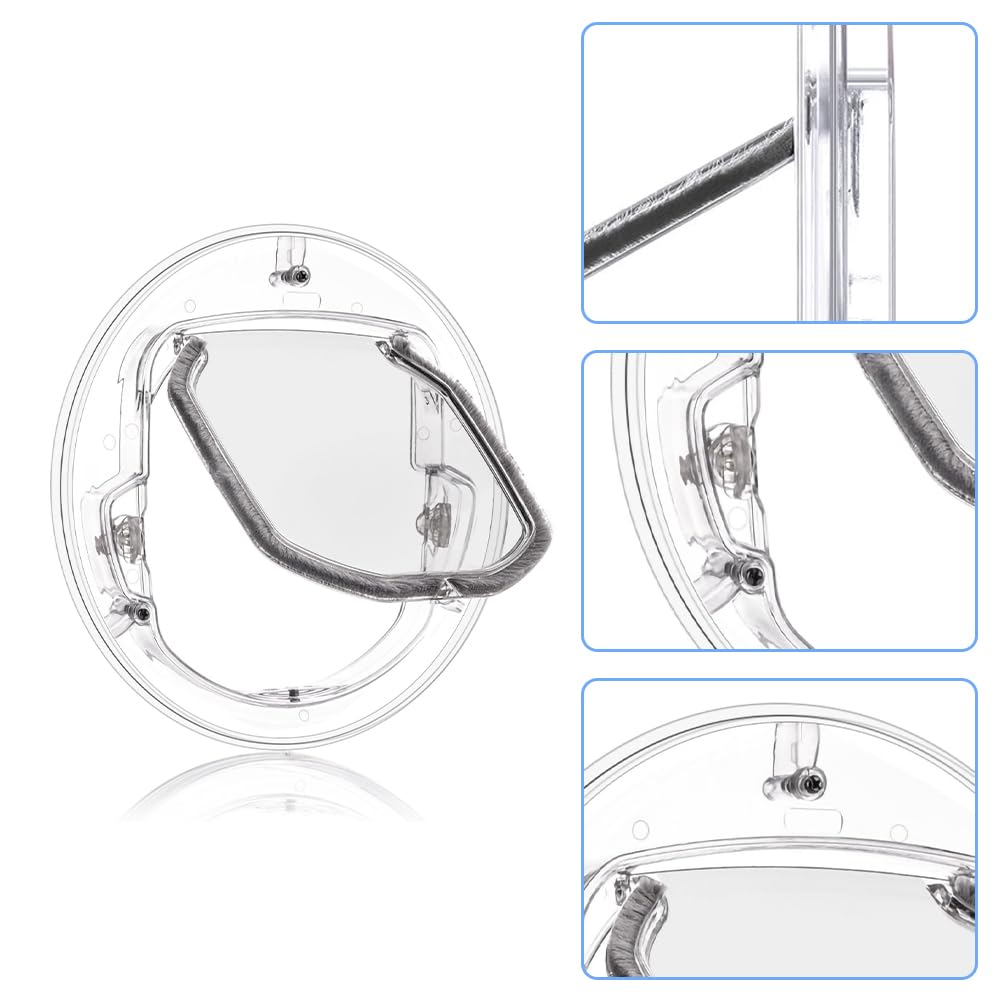 Tiiyee Porte pour Animaux de Compagnie, Chatiere pour Chien à 4 Voies Rabat | Plastique ABS Chatiere Étanche Double vitrage Ronde Serrure Intérieure pour Chats Petits Chiens Chiots