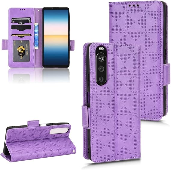 Case for Sony Xperia 1 III 5G XQ-BC52 XQ-BC62 XQ-BC72 Leather Flip Stand Case Cover,Case for Sony Xperia 1 III Leather Case,Case for Sony Xperia 1 III Case Cover Purple