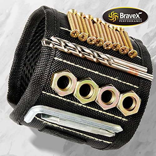 Voltstorm Magnetic Wristband - Men Women Tool Belt With 12 Strong Magnets For Holding Screws, Nails, Drill Bits - Great Gift For Men Stocking Stuffers, Handyman, Carpenter, Electrician, Framer #TOP2