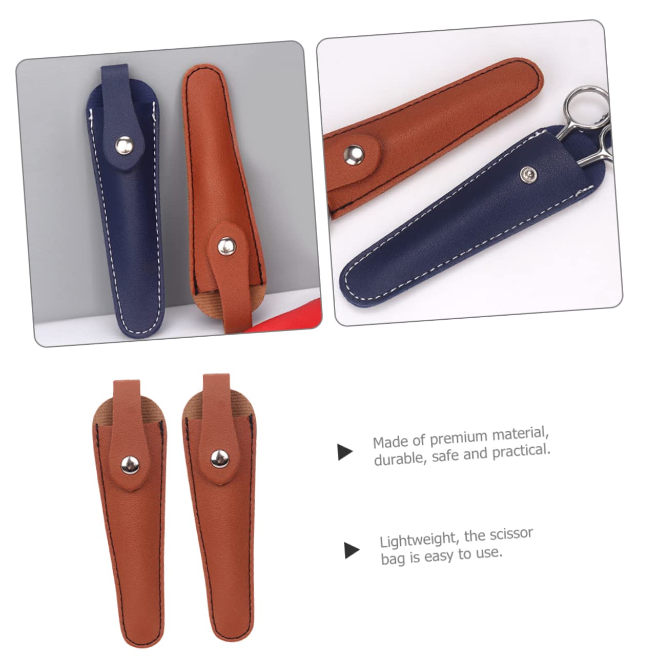 PartyKindom Leather Salon Scissor Bag Barber Scissor Holder Hair Cutting Tools Storage Bag Protective Sleeves