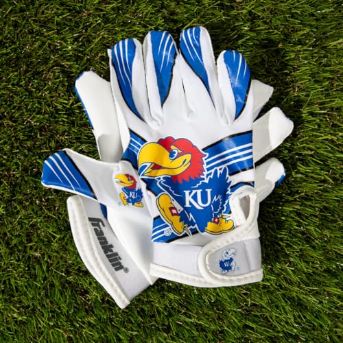 Franklin Sports NCAA Receiver Gloves - Youth XS/S - Kansas Jayhawks - image 7