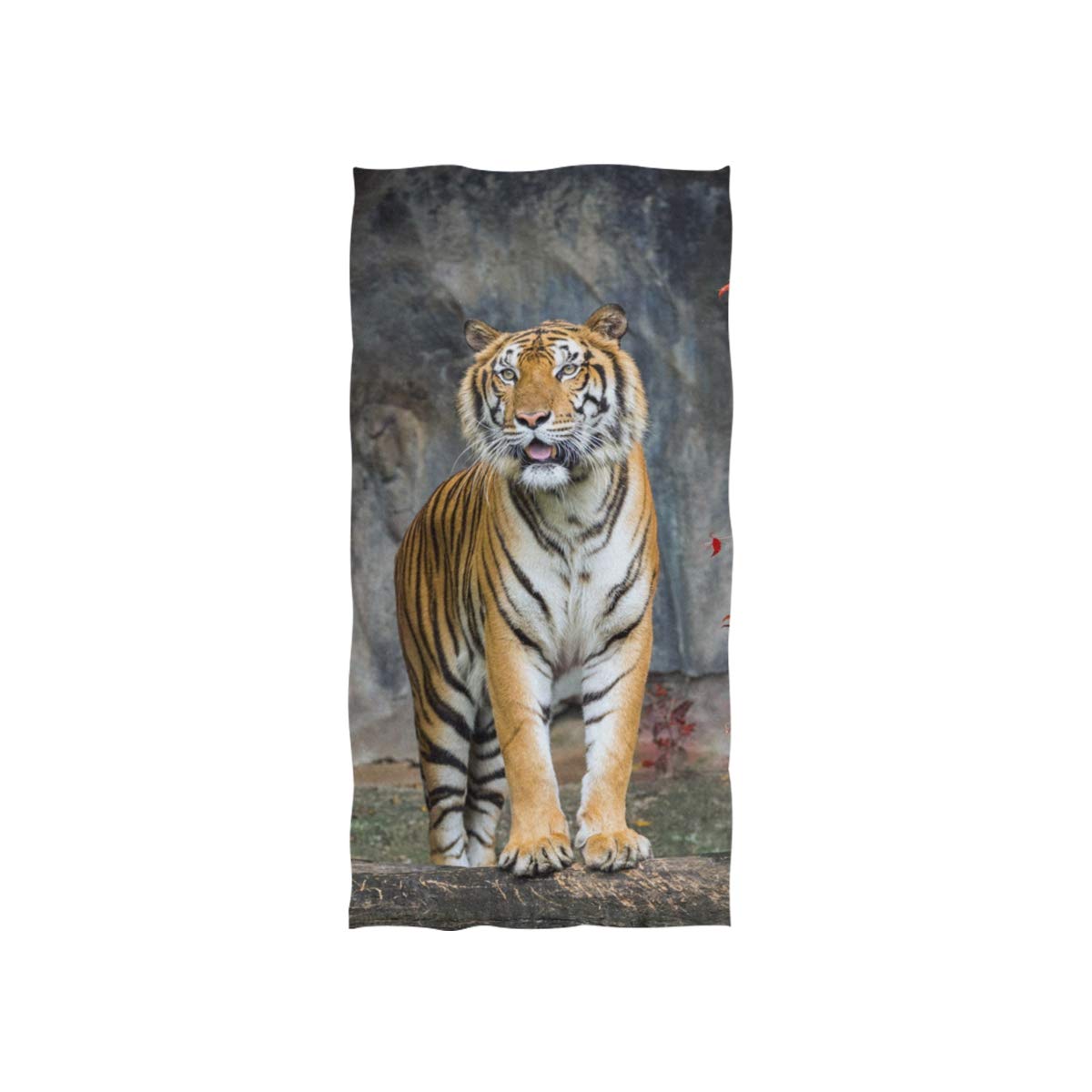 Linomo Girls Hand Towel Animal Tiger Print Towel Cotton Face Towel Dish Towel For Kids Boys Adult
