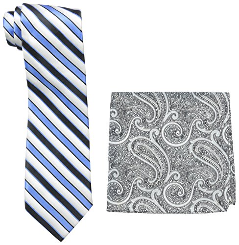Set de corbata y pañuelo a rayas para hombre