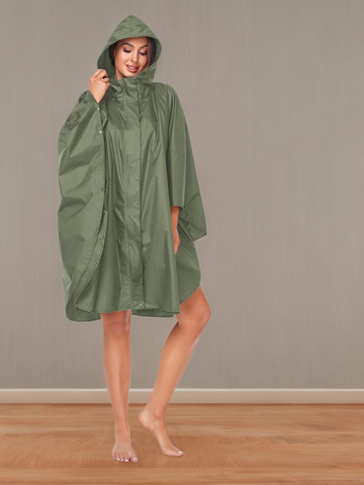 SaphiRose Poncho de pluie imperméable à capuche pour hommes et femmes, pour adultes