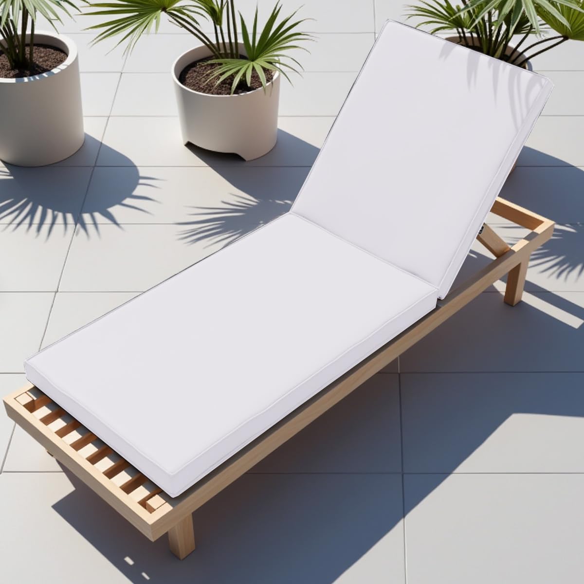 WLXFF Waterproof sun lounger cushion 5/8CM Thick garden chair cushions with backs steamer chair cushions With Zip Sun Lounger Replacement Cushion sunbed cushions for sun loungers,NO14,178X59X10CM