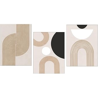YunBey Set of 3 Wall Pictures Abstract Modern and without Frame