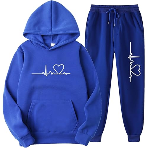 Jogging Sets for Women 2 Piece Hoodie Sweatsuit Sets Loose Sweatshirt Baggy Fall Fashion Sweatpants with Pockets