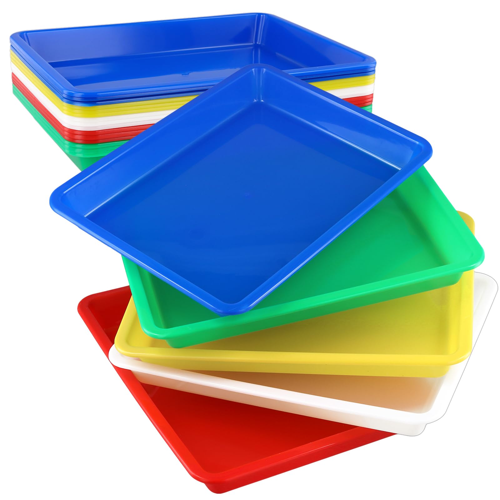MUKSUET 20 PCS 27.5x21x3 cm Plastic Activity Trays, Multicolor Play Art Trays