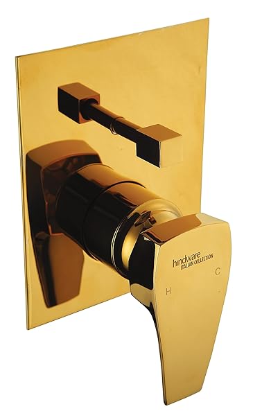 Hindware Italian Collection F520015PGD Avior Exposed Part Kit of Hi-Flow Divertor (suitable for F850091PGD),Brass With Gold PVD Finish