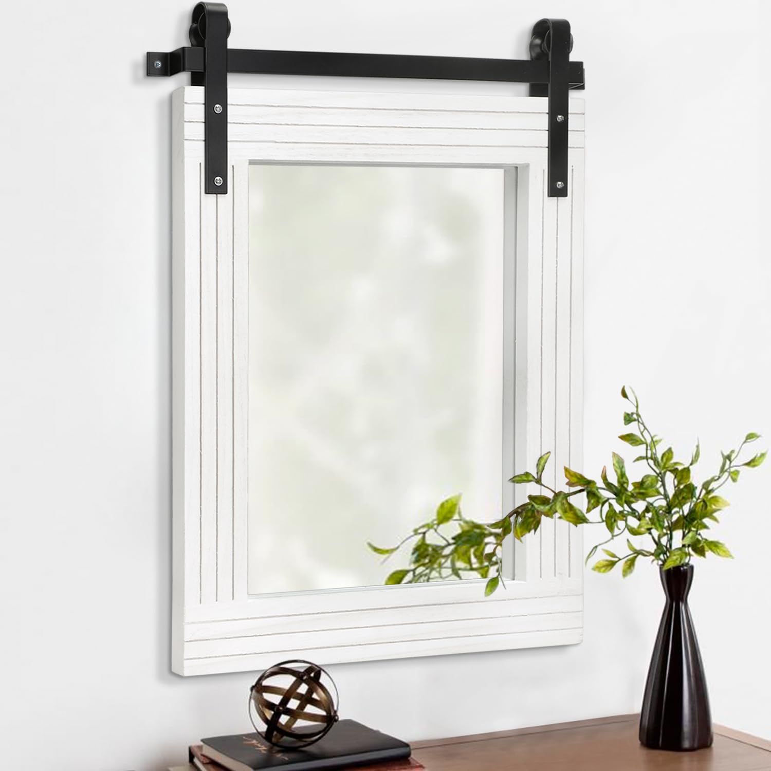 Amazon.co.jp: AAZZKANG 木製フレーム付きウォールミラー Lサイズ 30