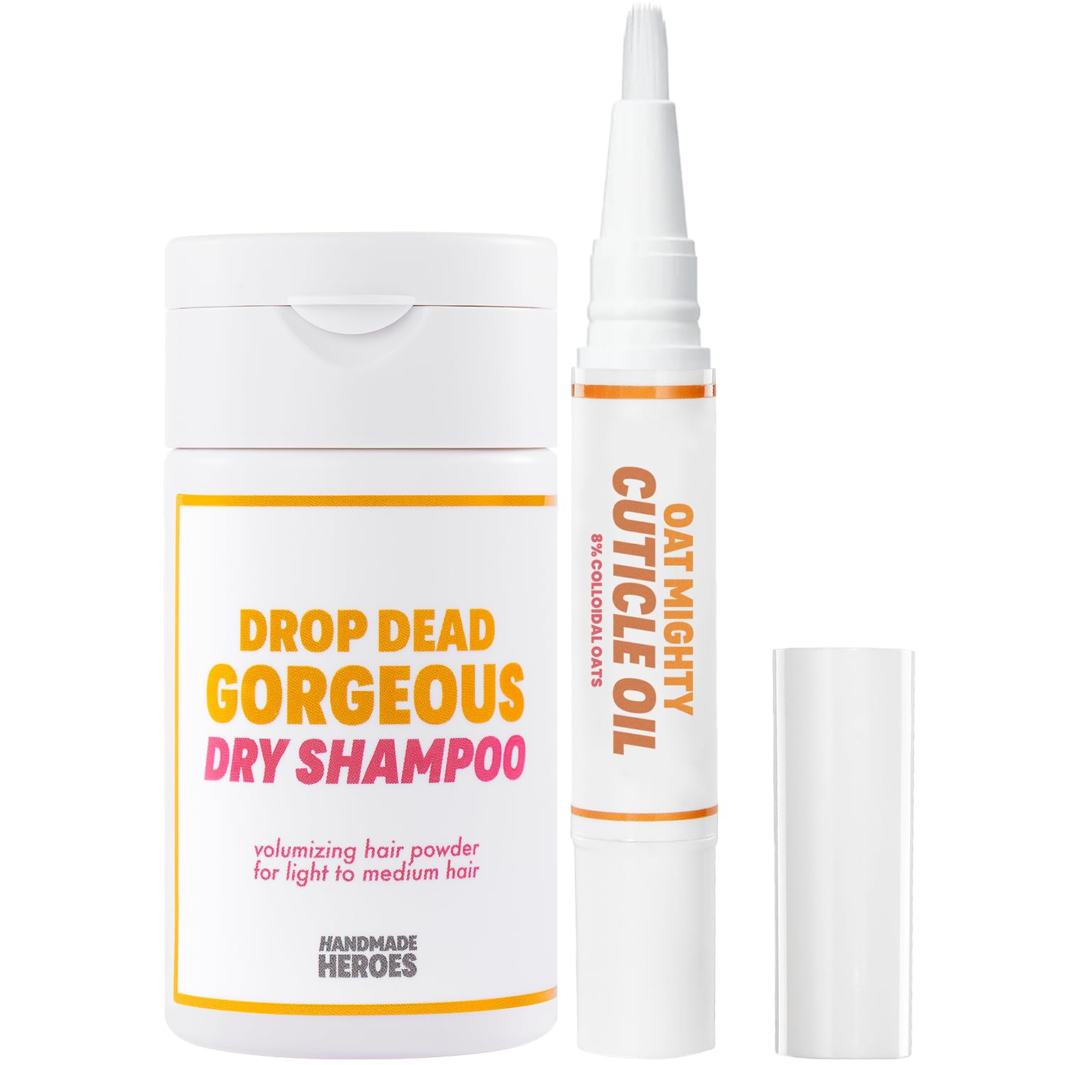 Handmade Heroes Volumizing Hair Powder Dry Shampoo and Cuticle Oil for Strengthening Nails and Cuticles