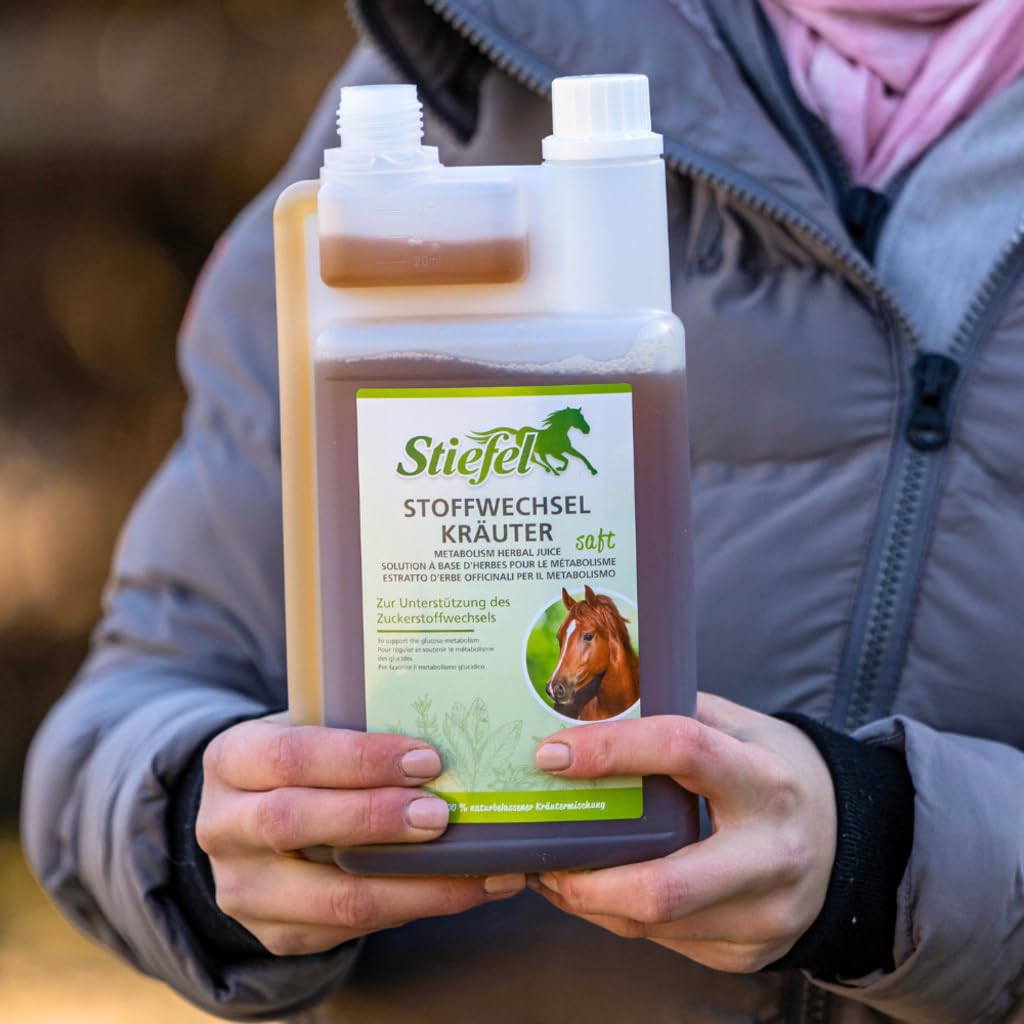 Stiefel Sok z ziół metabolicznych, dwupak, 2 x 1 l, płynna karma uzupełniająca dla koni, pomoc w wykorzystaniu węglowodanów, bez barwników