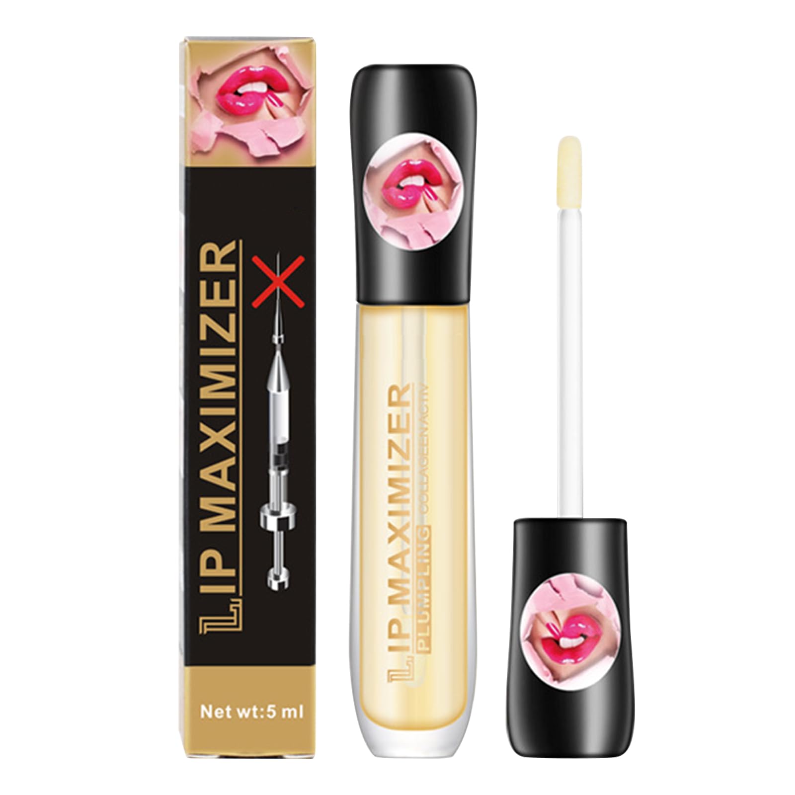 Olio essenziale per labbra Plumper,Lip Plumper Gloss,Lip Gloss Plumper Maximizer Balsamo Volume Estremo,Migliora il labbro Completo,Naturale Filler Labbra,Lip Enhancer
