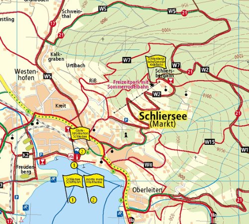 Schliersee - Wendelstein: Wanderkarte mit Ausflugszielen, Einkehr- & Freizeittipps mit Radwegen und Mountainbikerouten, wetterfest, reissfest, abwischbar, GPS-genau. 1:25000 (Wanderkarte / WK)