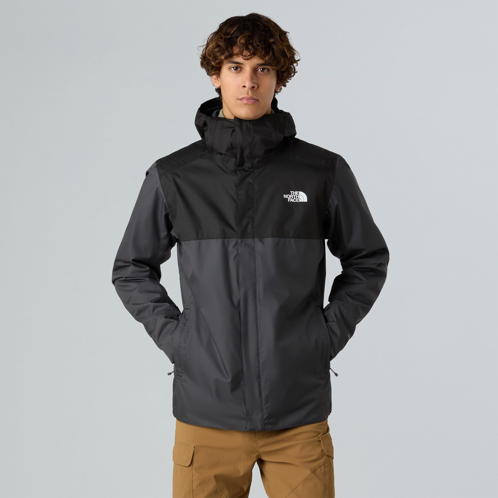 The North Face NF0A3YFM4JK M QUEST ZIP-IN JACKET - EU Jacket Men's Asphalt Grey-TNF Black- Size S