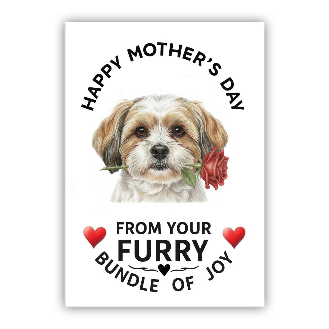 Mother’s Day Dog Card – Pet Mothers Day Greeting Card from the Dog - “Happy Mother’s Day” - Many Breeds Available (• Shih Tzu) — image 1