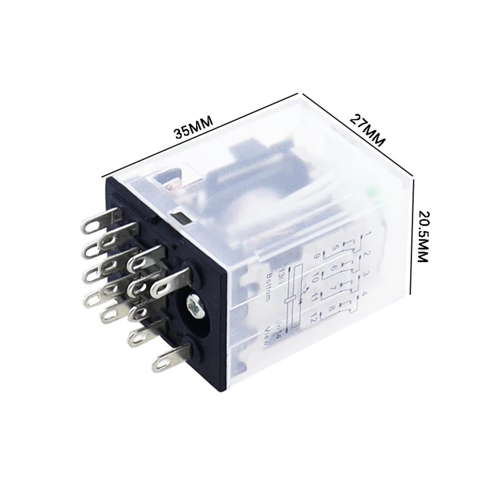 14-poliges 4PDT-Relais AC DC 12–380 V mit Anzeige, 10 Stück