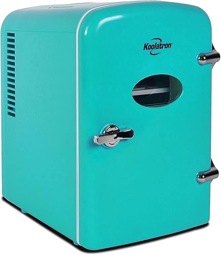 Koolatron Mini nevera – Refrigerador para dormitorio, oficina, enfriador de bebidas portátil de mesa, refrigerador de 12 V 110 V para bebidas,
