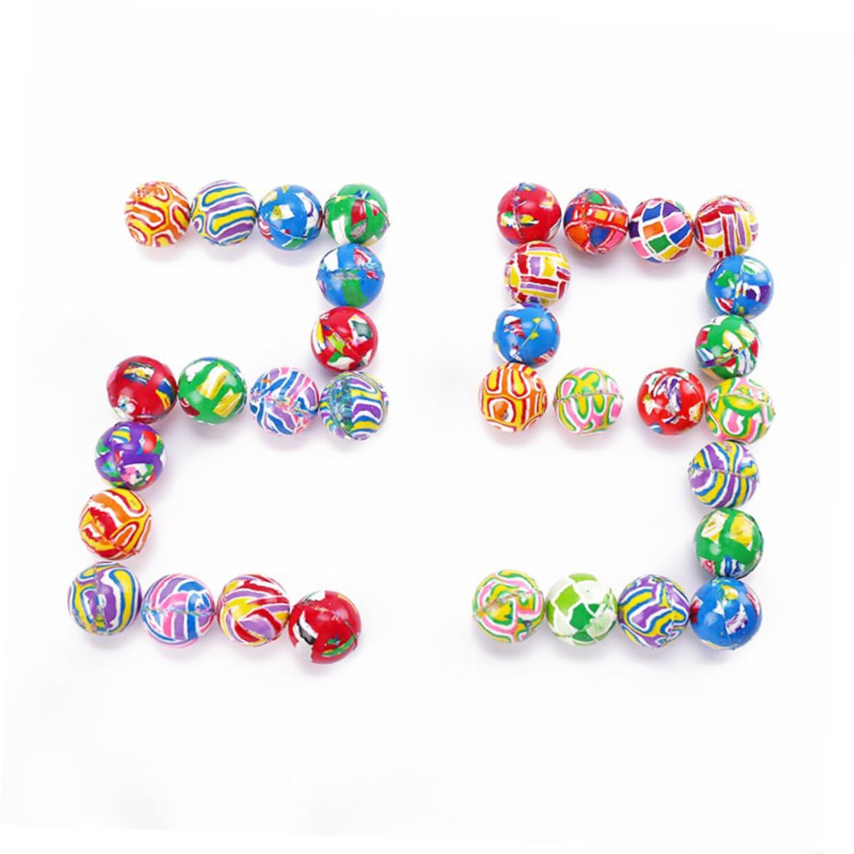 Toyvian Palline Rimbalzanti in Gomma 32mm, 100 Pezzi per Bambini | Confezione da 100, Forte Elasticità, per Compleanno e Distributori Automatici Stile Casuale