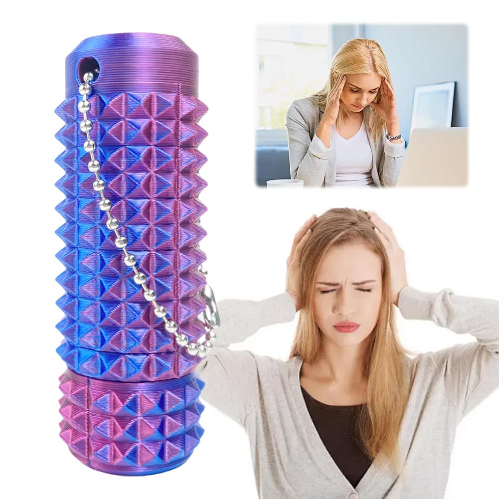 Spiky Grippie Stim Keychain, Anxiety Relief Pain Stim Bumpy Fidget Keychain, Stress, ADHD, Venting Key Pendant - Image 2