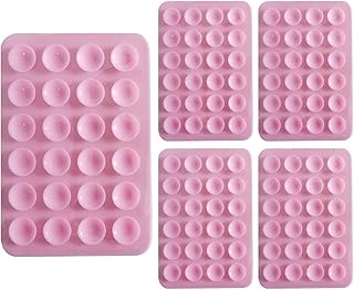 Soporte de silicona con ventosa para teléfono, fácil de montar, soporte magnético adhesivo antideslizante para teléfono para selfies, color rosa