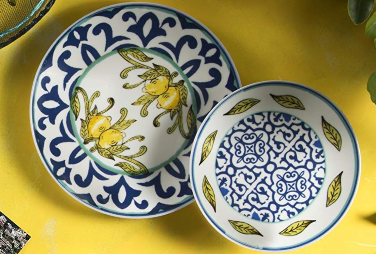 Excelsa Amalfi Juego de 6 Platos para Pizza, Porcelana, Multicolor