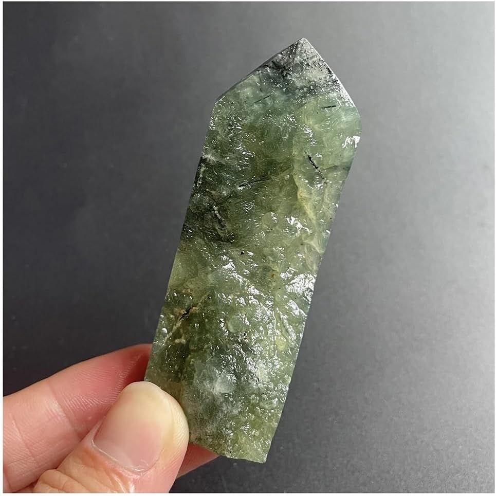 Crystal Stone Home Decor Natural Quartz Rutilated Tower Point Home Decor Green Crystal Stone