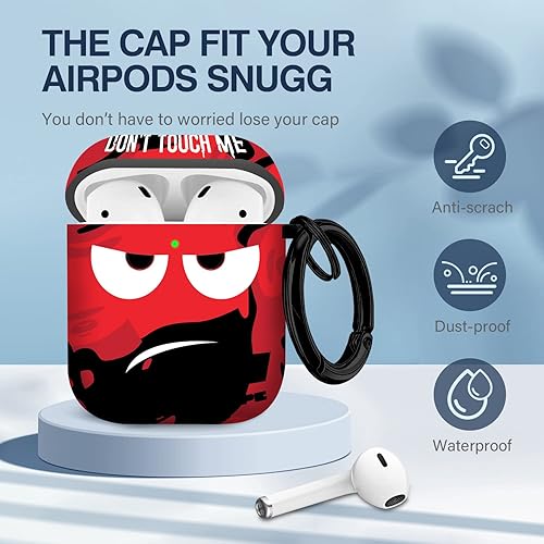 Miniatura 5 de Funda para Airpods, Don't Touch Me for Airpods Cover con llavero suave y linda funda a prueba de golpes para mujeres y hombres, compatible con funda