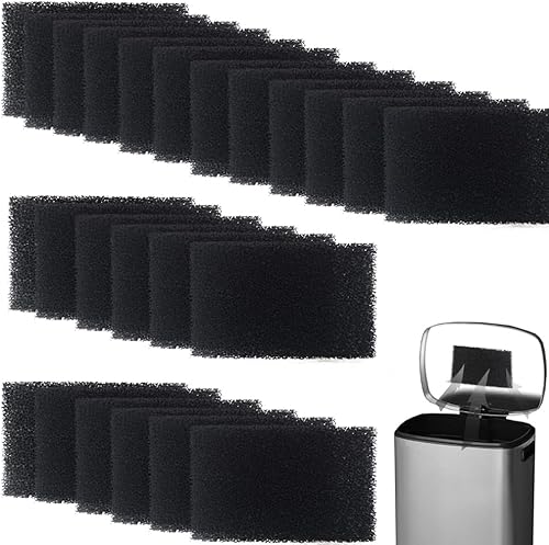 Paquete de 24 filtros de carbón para cocina de compostaje, repuesto de filtro extra grueso (0.39 pulgadas), suprime los olores de la cocina, carbón