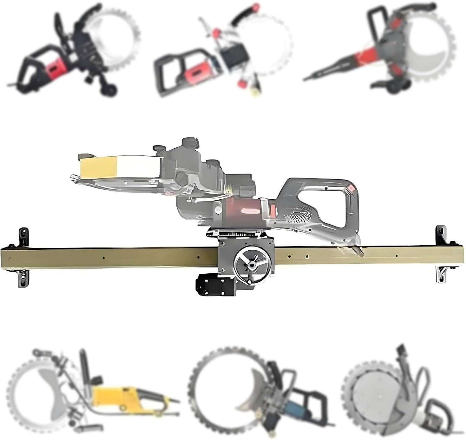 XDLYWUZIQ Electric Ring Saw Alloy Track, Automatic Walking Cutting Guide with Rotating Rocker, Wall Cutting Bracket Accessories for Walls, Floors, Slopes 1.5m
