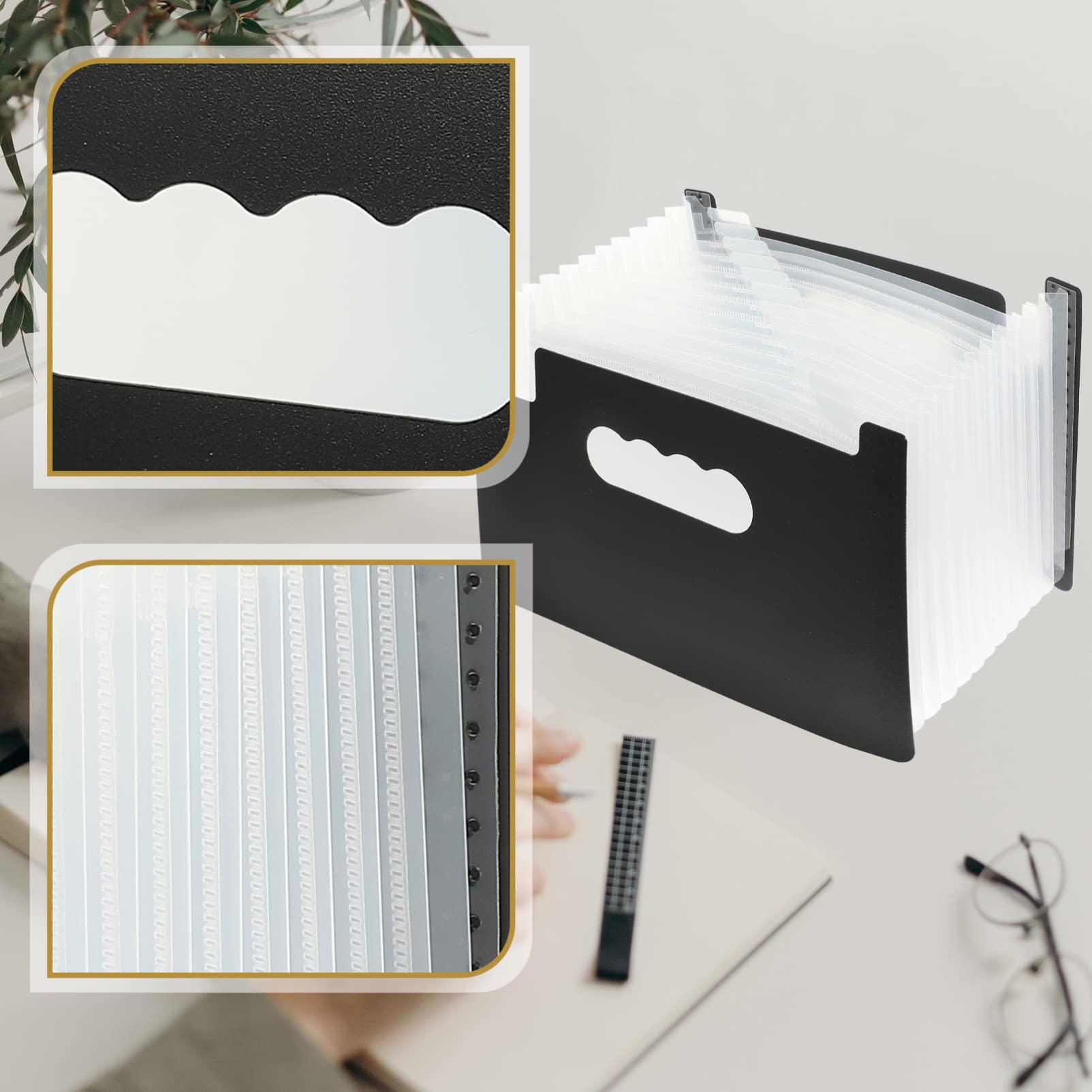 Operitacx A5 Expanding File Folder, A5 Folder Expandable Organiser Document Organiser - Image 3
