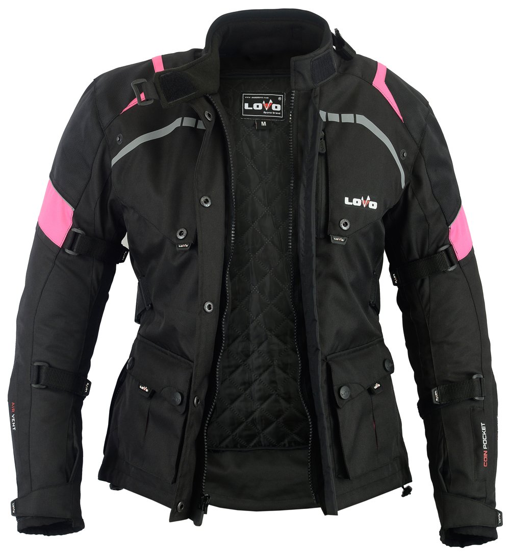 LOVO - Chaqueta Moto Mujer 4 Estaciones 3/4 - Cazadora Moto Mujer Longitud 3/4 Alta Protección - Chaqueta Moto Verano e Invierno Impermeable y Transpirable - Ropa Moto Mujer para Todas las Estaciones