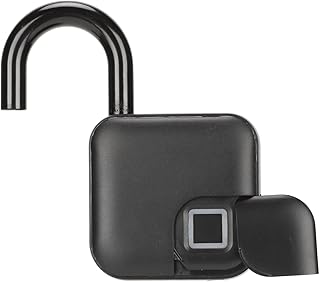 Fingerprint Padlock, New Intelligent Fingerprint Padlock, USB Rechargeable Anti Theft Waterproof Security Dormitory Door Electronic Lock for Room Door, Suitcase, Bicycle, Gym, Office
