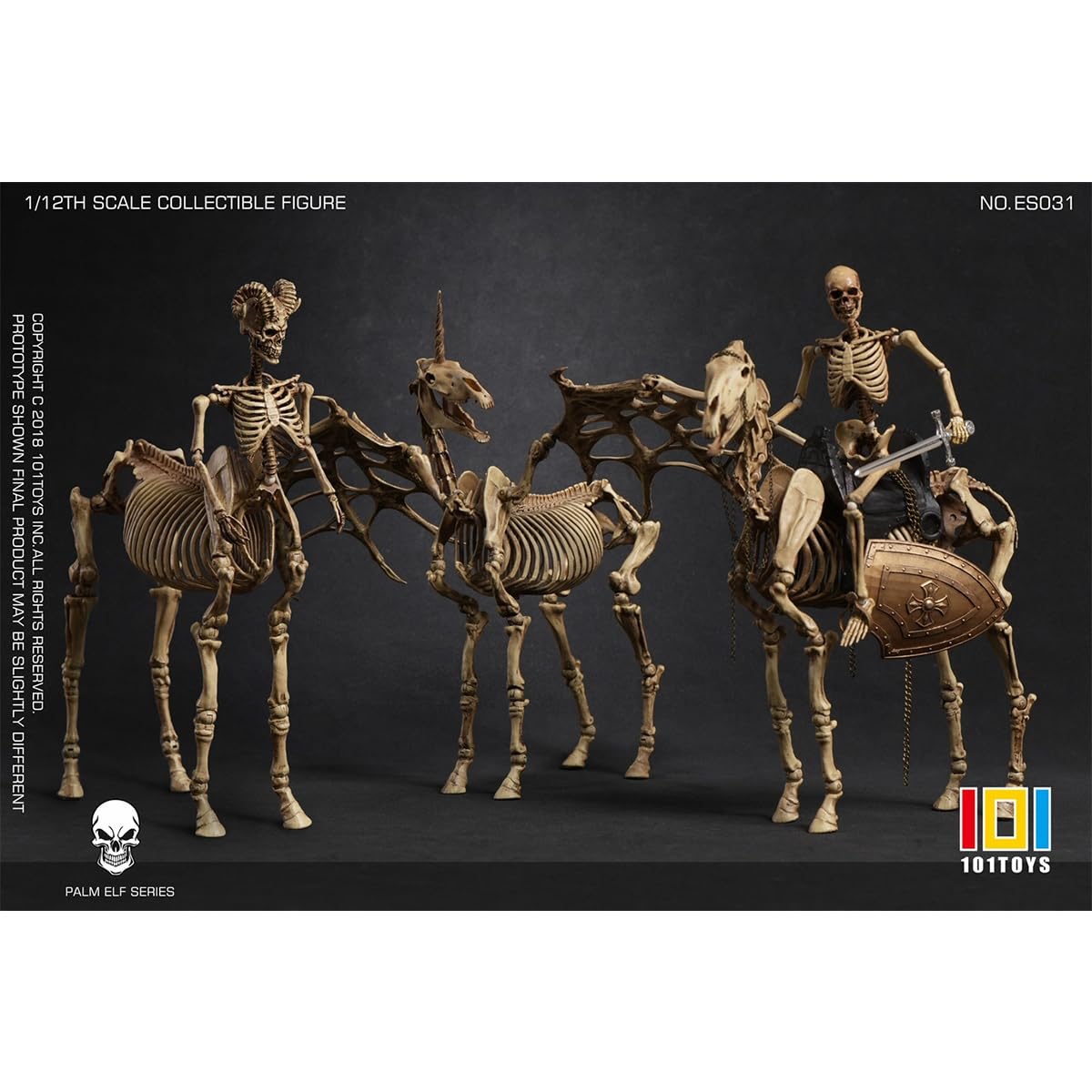 HIPLAY 101TOYS PALM ELF SERIES ES031 Szkieletowa Seria Konia Ruchomego Trzyosobowy Zestaw Figurka Akcji Skala 1/12