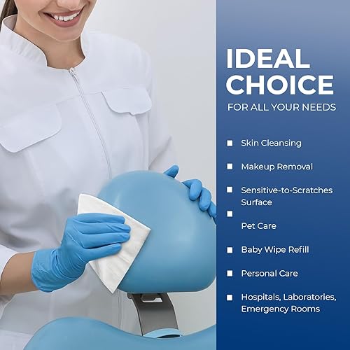 Miniatura 3 de Medpride - Toallitas secas desechables  800 unidades, 11 x 12 pulgadas de pliegue trimestre, suaves y absorbentes, ideales para toallitas de bebé,