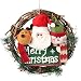 D-FantiX 14 inch Merry Christmas Wreaths for Front Door, Small Grapevine Wreath Indoor Winter Holiday Wreaths Front Door Christmas Decoration (Reindeer Snowman Santa Claus)