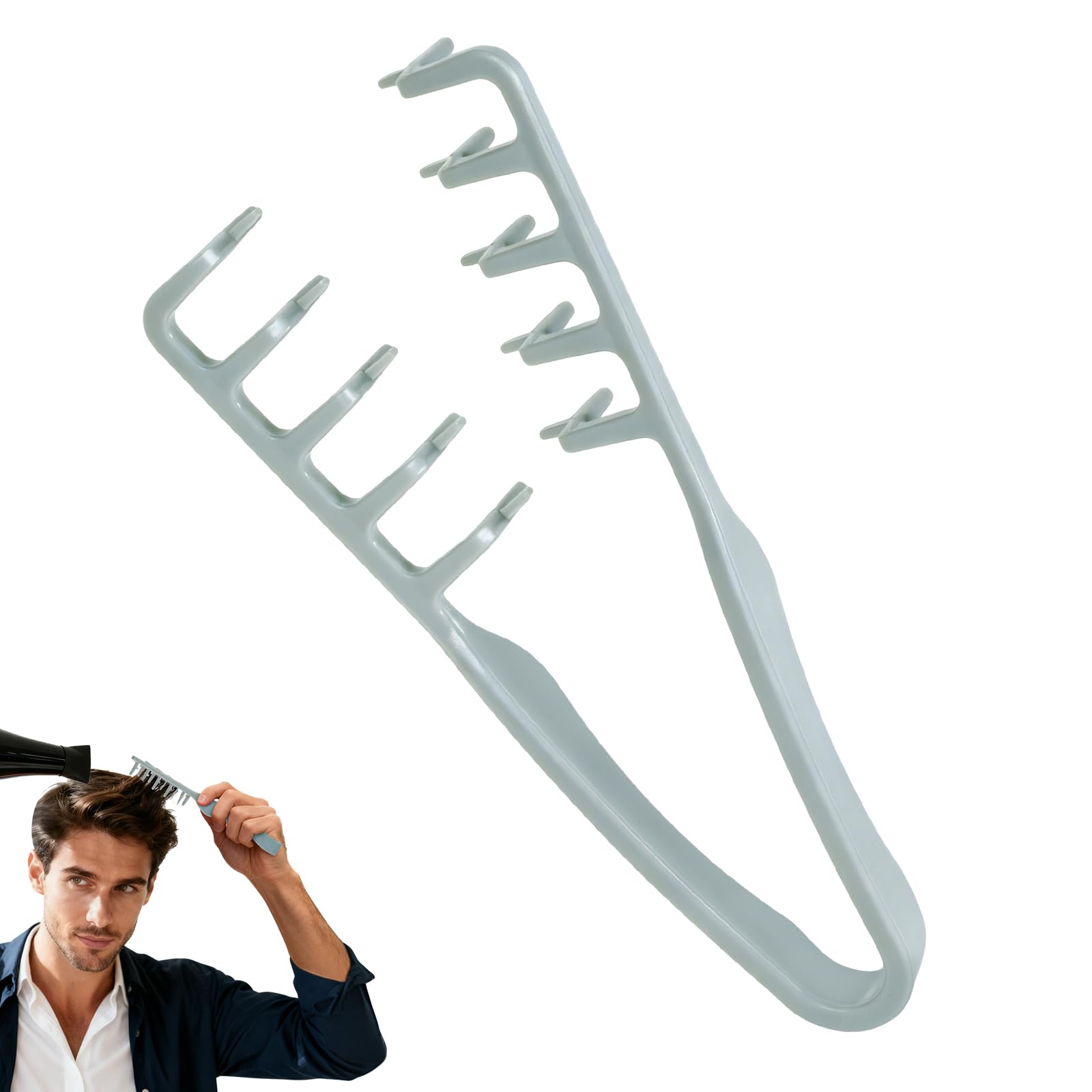 Texture Comb, Volumizing Fluffy Texture Styling Comb for Men and Women, Wide-Tooth Texturizing Styling Tool for Volume & Fringe Parting, ABS Plastic with Textured Grip Tool for Men, Grey