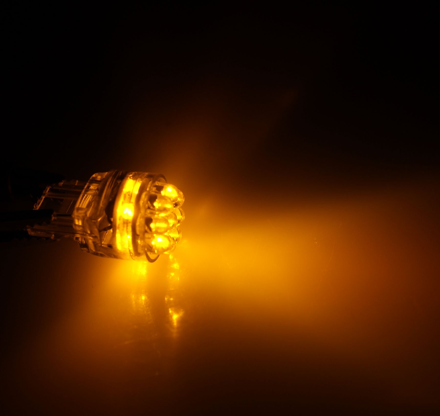 Tuningpros LEDRSM-T20-Y15 Rear Side Marker LED Light Bulbs T20 Wedge, 15 LED Yellow 2-pc Set