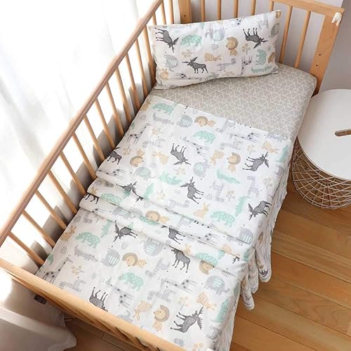 Juego de fundas de almohada de 3 piezas 100% algodón para niños y niñas, incluye sábana bajera, sábana superior y funda de almohada sobre, bonito