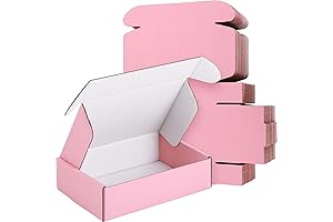 50 Pack Cute Boxes for Small Business - Pink Packaging Boxes 6x4x1.6"